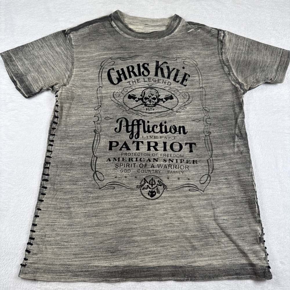 Affliction Chris Kyle American Sniper Spirit Of A Warrior Small Tshirt Sewn Side